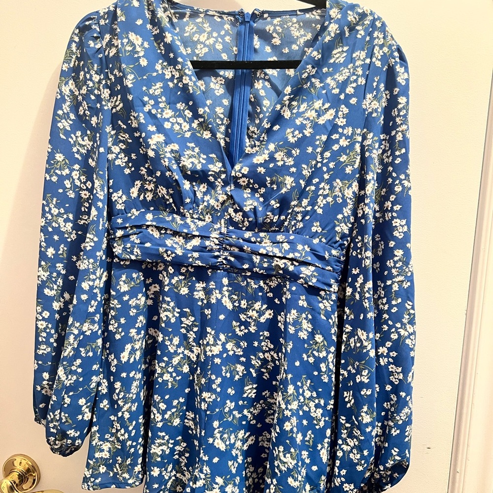 Princess Polly Blue Floral Jumpsuit